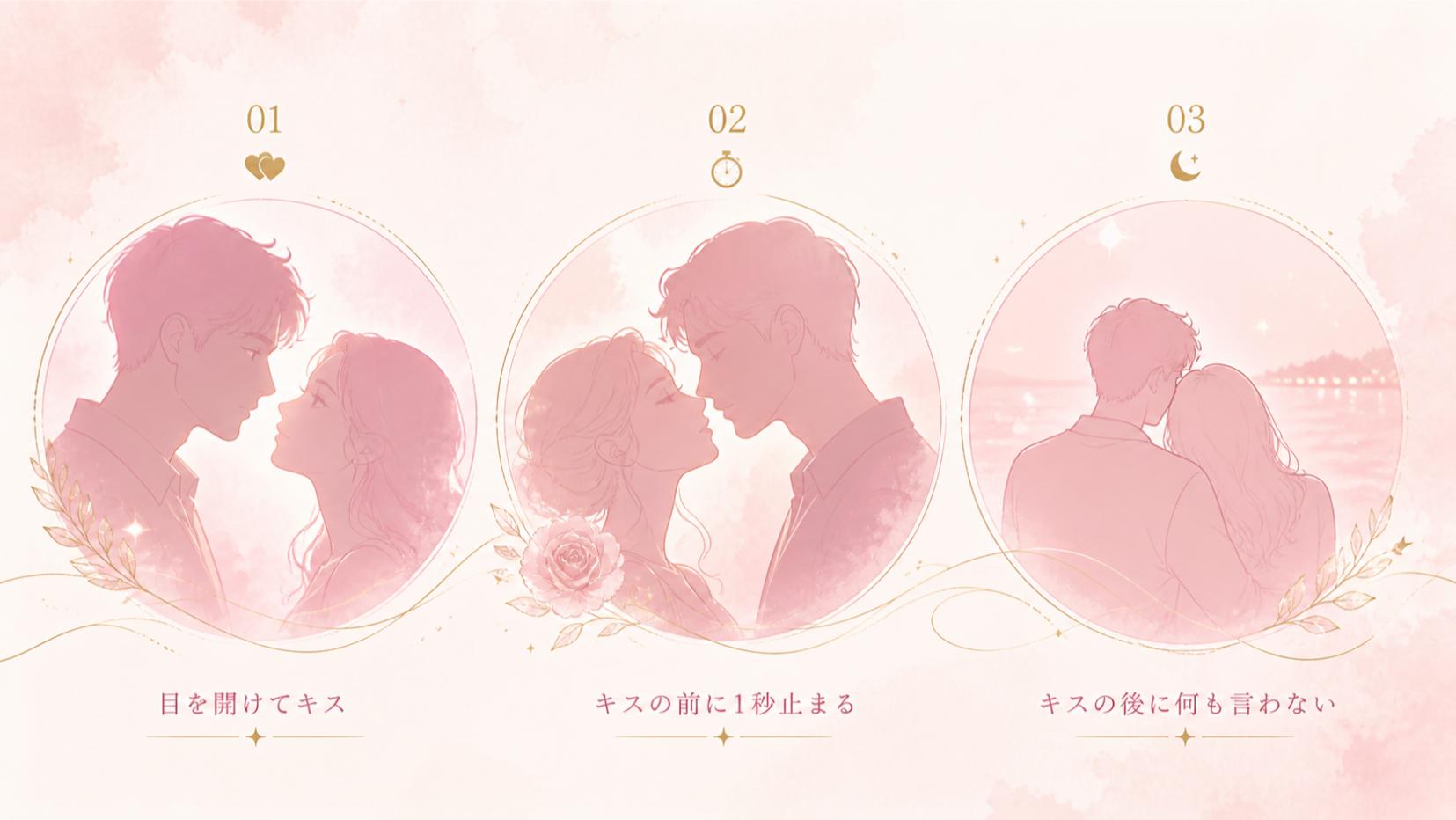 触れるか触れないかの距離感、キスが上手い人の存在感を表すイメージ